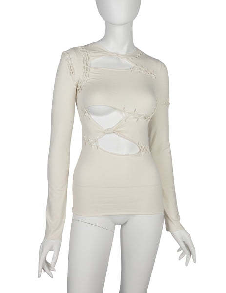 Jean Paul Gaultier Vintage SS 2001 Cream Knotted 'Suture' Top