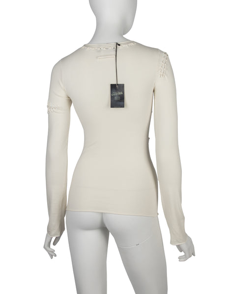 Jean Paul Gaultier Vintage SS 2001 Cream Knotted 'Suture' Top