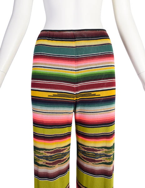Jean Paul Gaultier Vintage 1990s Multicolor Serape Print Mesh Pants
