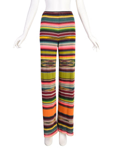 Jean Paul Gaultier Vintage 1990s Multicolor Serape Print Mesh Pants
