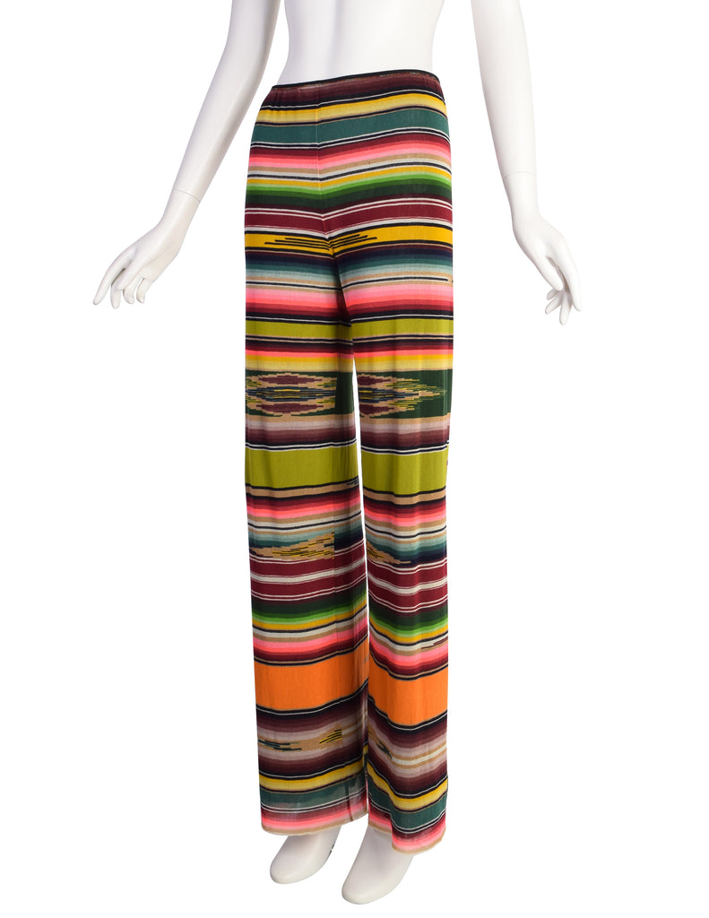 Sheer Printed Pants Multicolor