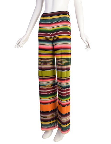 Jean Paul Gaultier Vintage 1990s Multicolor Serape Print Mesh Pants