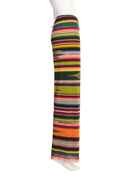 Jean Paul Gaultier Vintage 1990s Multicolor Serape Print Mesh Pants