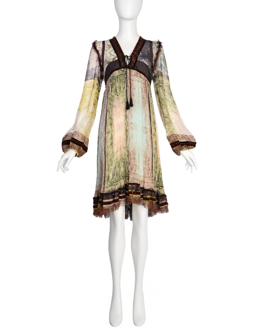 Jean Paul Gaultier Vintage AW2006 Romantic Artsy Pleated Silk Chiffon   Amarcord Vintage Fashion