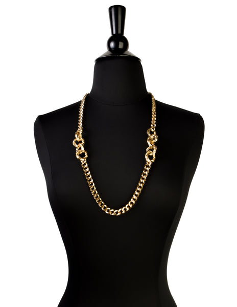 Givenchy Vintage 1980s Golden Mixed Chain Necklace