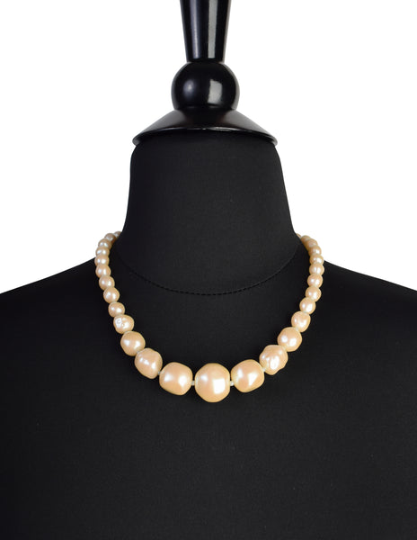Yves Saint Laurent Vintage Cascading Baroque Pearl Necklace