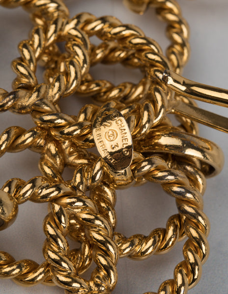 Chanel Vintage Gold Plated Massive Circular Chain Coin Pendant Belt