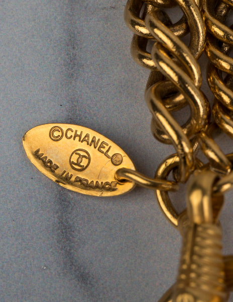 Chanel Vintage 1980s Quilted Magnifier Loupe Necklace