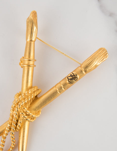 Karl Lagerfeld Vintage Golden Paintbrush Brooch