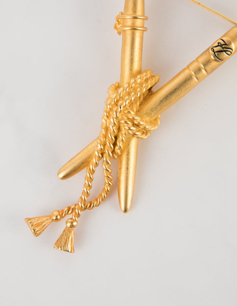Karl Lagerfeld Vintage Golden Paintbrush Brooch