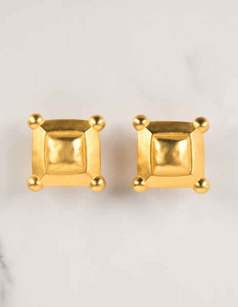 Karl Lagerfeld Vintage Oversized Golden Statement Earrings