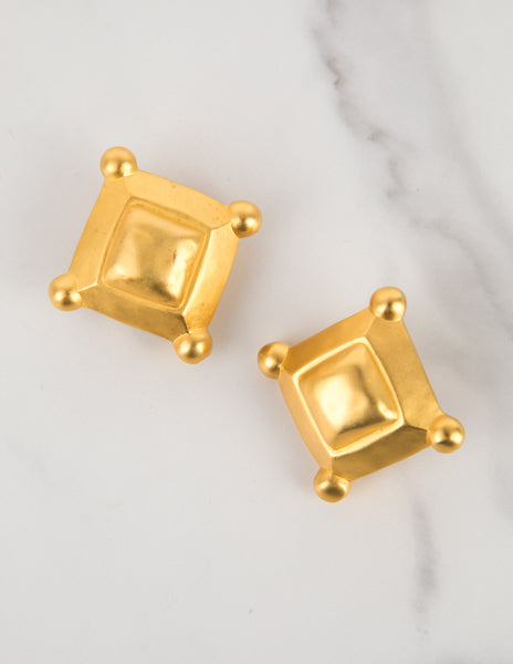 Karl Lagerfeld Vintage Oversized Golden Statement Earrings