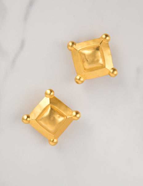 Karl Lagerfeld Vintage Oversized Golden Statement Earrings