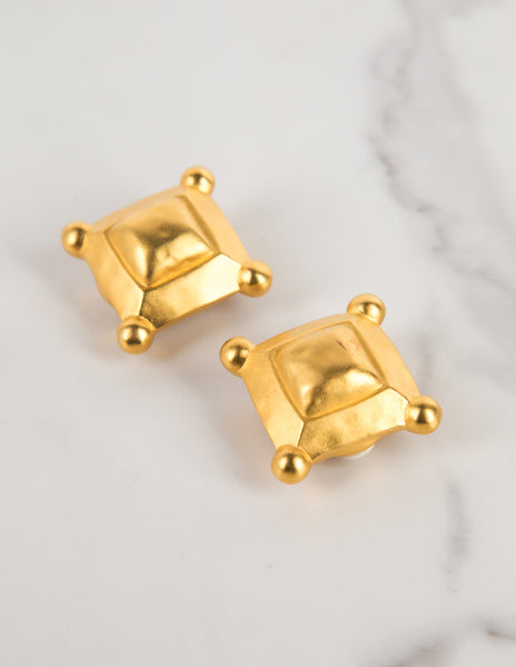 Karl Lagerfeld Vintage Oversized Golden Statement Earrings