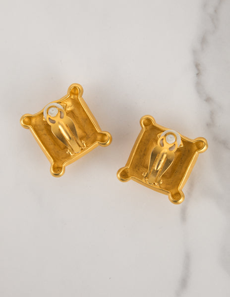 Karl Lagerfeld Vintage Oversized Golden Statement Earrings