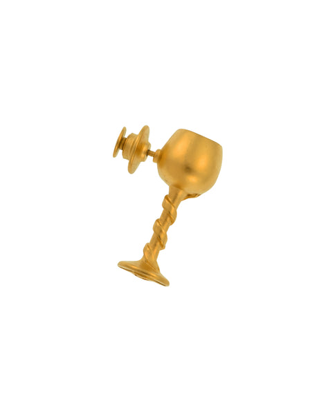 Karl Lagerfeld Vintage Golden Wine Chalice Tack Pin