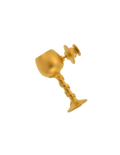 Karl Lagerfeld Vintage Golden Wine Chalice Tack Pin