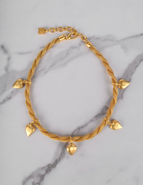 Karl Lagerfeld Vintage Golden Heart Charm Necklace
