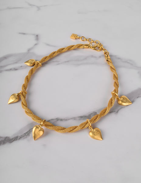 Karl Lagerfeld Vintage Golden Heart Charm Necklace
