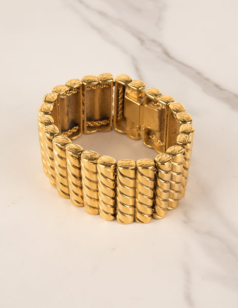 Karl Lagerfeld Vintage Golden Twisted Column Bracelet