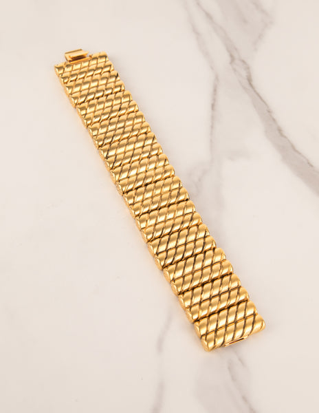 Karl Lagerfeld Vintage Golden Twisted Column Bracelet
