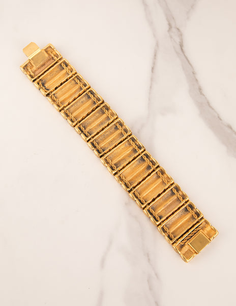 Karl Lagerfeld Vintage Golden Twisted Column Bracelet