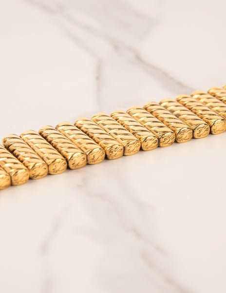 Karl Lagerfeld Vintage Golden Twisted Column Bracelet