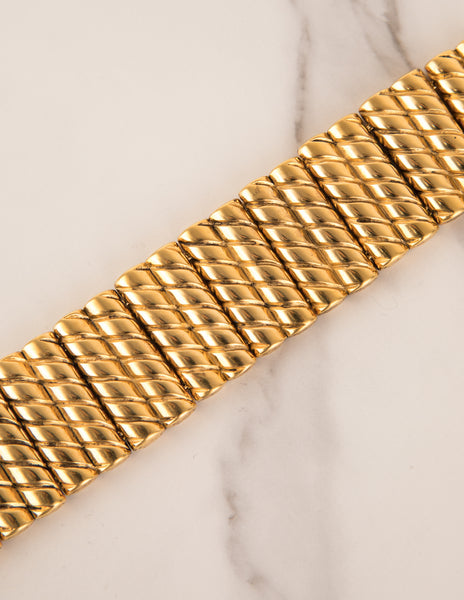 Karl Lagerfeld Vintage Golden Twisted Column Bracelet