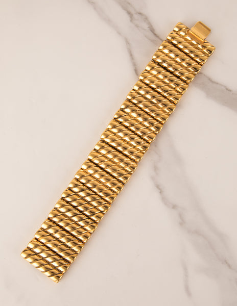 Karl Lagerfeld Vintage Golden Twisted Column Bracelet