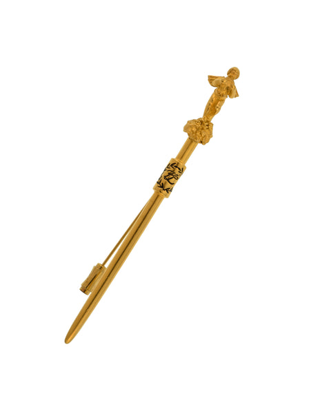 Karl Lagerfeld Vintage Golden Cherub Sceptre Stick Pin