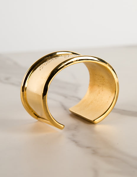 Karl Lagerfeld Vintage Gold Plated Love Letter Cuff Bracelet