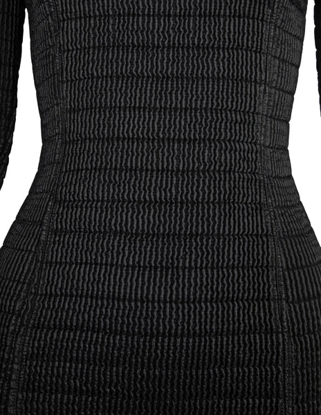 Katharine Hamnett Vintage 1990s Black Quilted Mini Dress