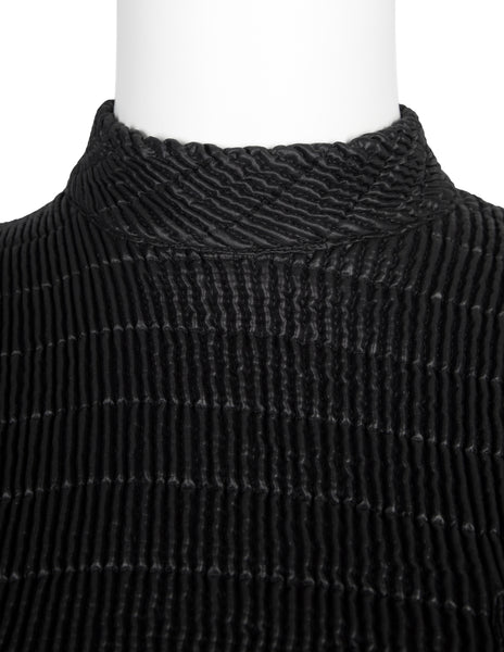 Katharine Hamnett Vintage 1990s Black Quilted Mini Dress