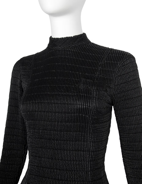 Katharine Hamnett Vintage 1990s Black Quilted Mini Dress