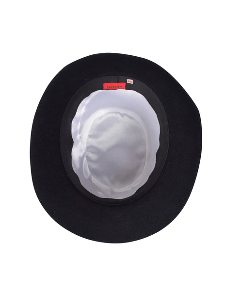 Kenzo Vintage Black Wool Derby Bowler Hat