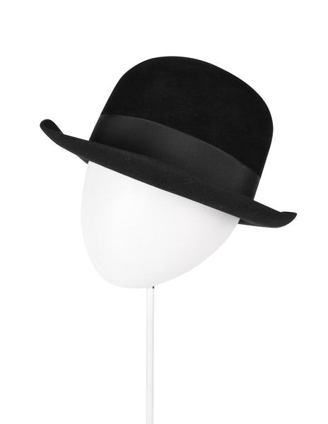 Kenzo Vintage Black Wool Derby Bowler Hat