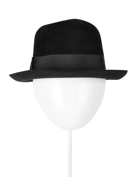Kenzo Vintage Black Wool Derby Bowler Hat