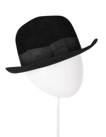 Kenzo Vintage Black Wool Derby Bowler Hat