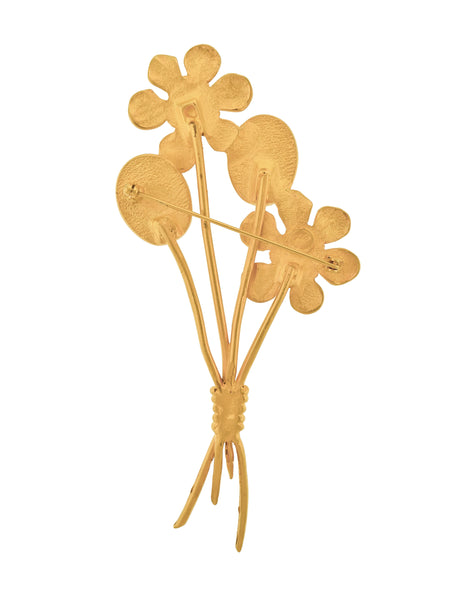 Karl Lagerfeld Vintage SS 1991 Huge Golden Flower Bouquet Brooch