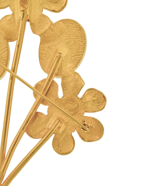 Karl Lagerfeld Vintage SS 1991 Huge Golden Flower Bouquet Brooch