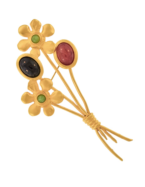 Karl Lagerfeld Vintage SS 1991 Huge Golden Flower Bouquet Brooch