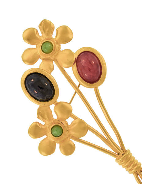 Karl Lagerfeld Vintage SS 1991 Huge Golden Flower Bouquet Brooch