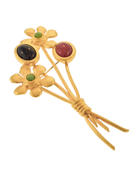 Karl Lagerfeld Vintage SS 1991 Huge Golden Flower Bouquet Brooch