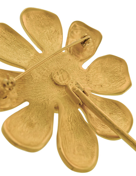 Karl Lagerfeld Vintage SS 1991 Huge Golden Flower Brooch
