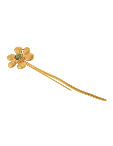 Karl Lagerfeld Vintage SS 1991 Large Golden Flower Stick Pin