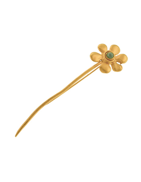 Karl Lagerfeld Vintage SS 1991 Large Golden Flower Stick Pin