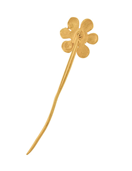 Karl Lagerfeld Vintage SS 1991 Large Golden Flower Stick Pin