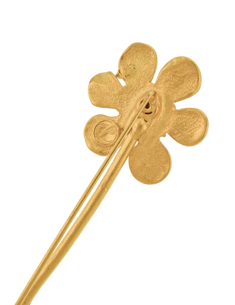 Karl Lagerfeld Vintage SS 1991 Large Golden Flower Stick Pin