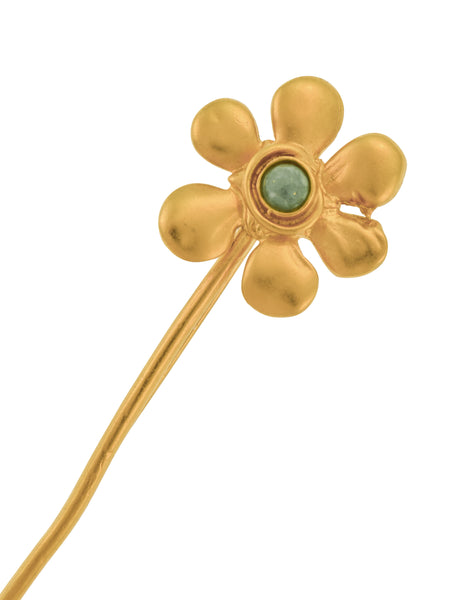 Karl Lagerfeld Vintage SS 1991 Large Golden Flower Stick Pin