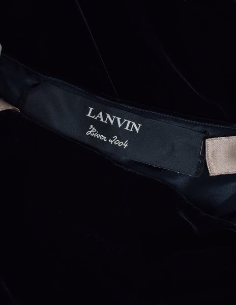 Lanvin Vintage AW 2004 by Alber Elbaz Marmot and Black Silk Velvet Bustle Trained Gown
